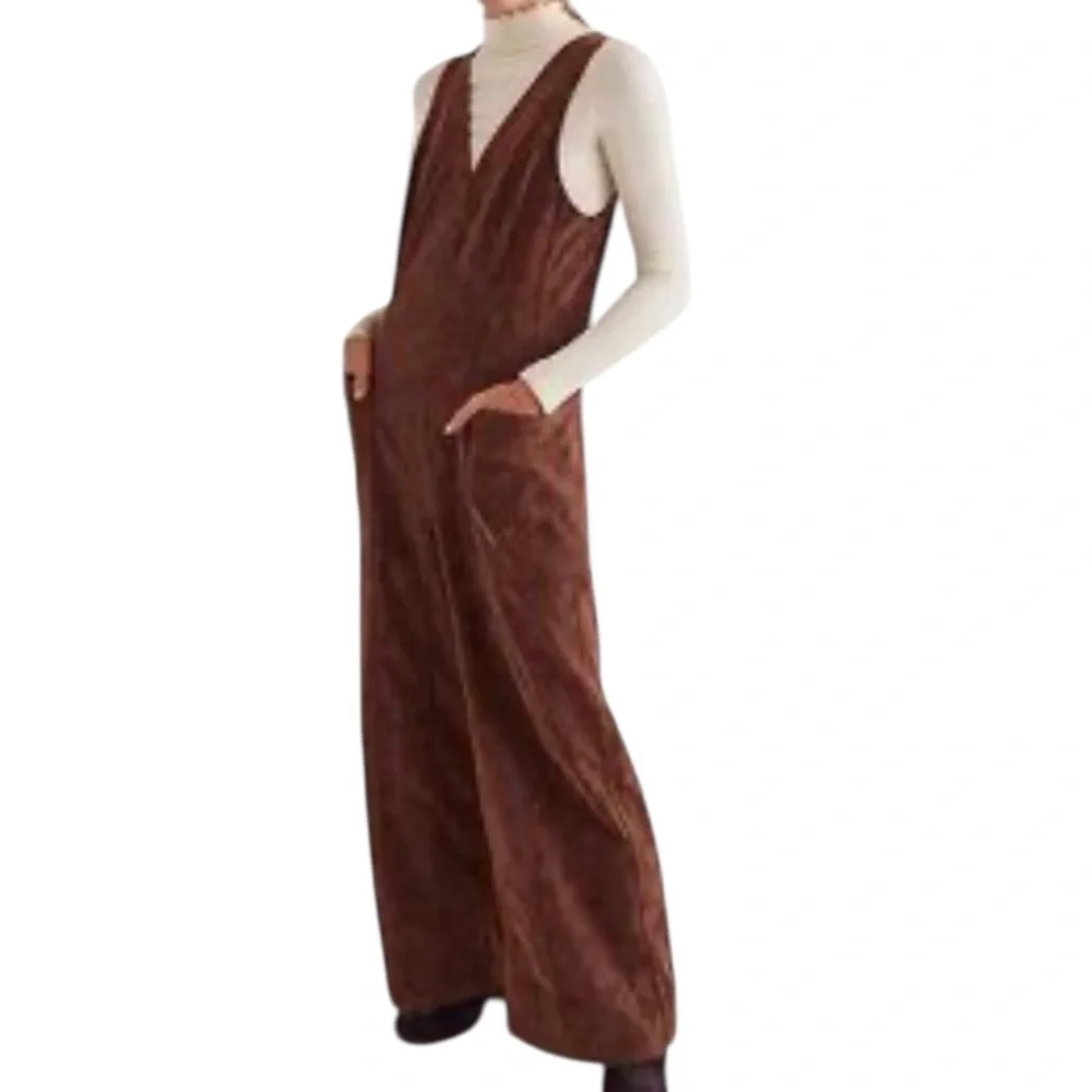 We The Free Nico Faux Suede One-Piece Jumpsuit, Suede, Brown,Medium - Picture 3 of 11
